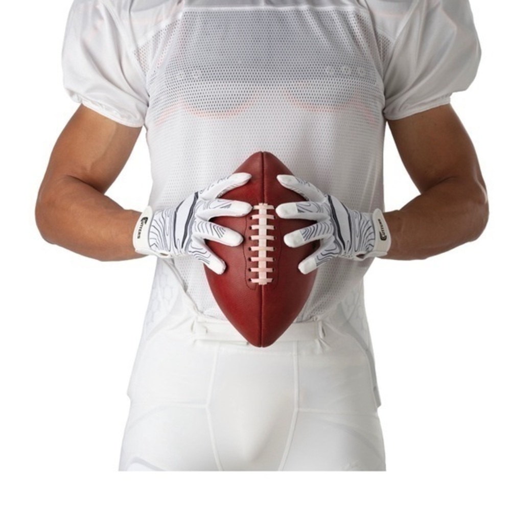 Cutters Game Day Receiver Glove White Youth L/XL